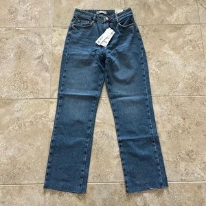 Zara High Rise Straight Leg Jeans